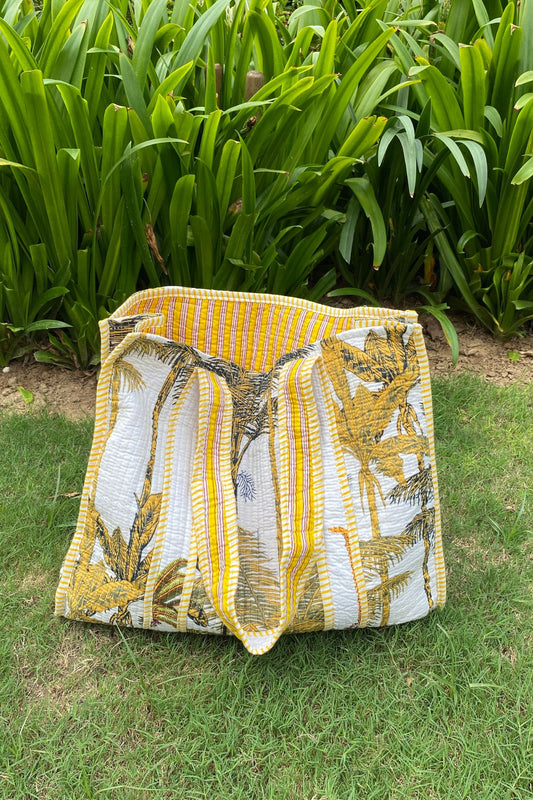 PALM YELLOW TOTE