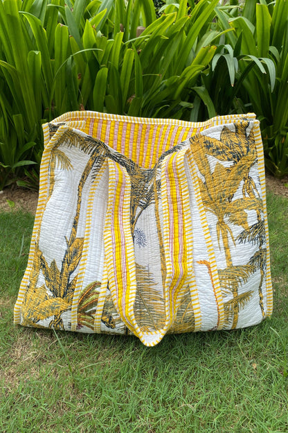 PALM YELLOW TOTE